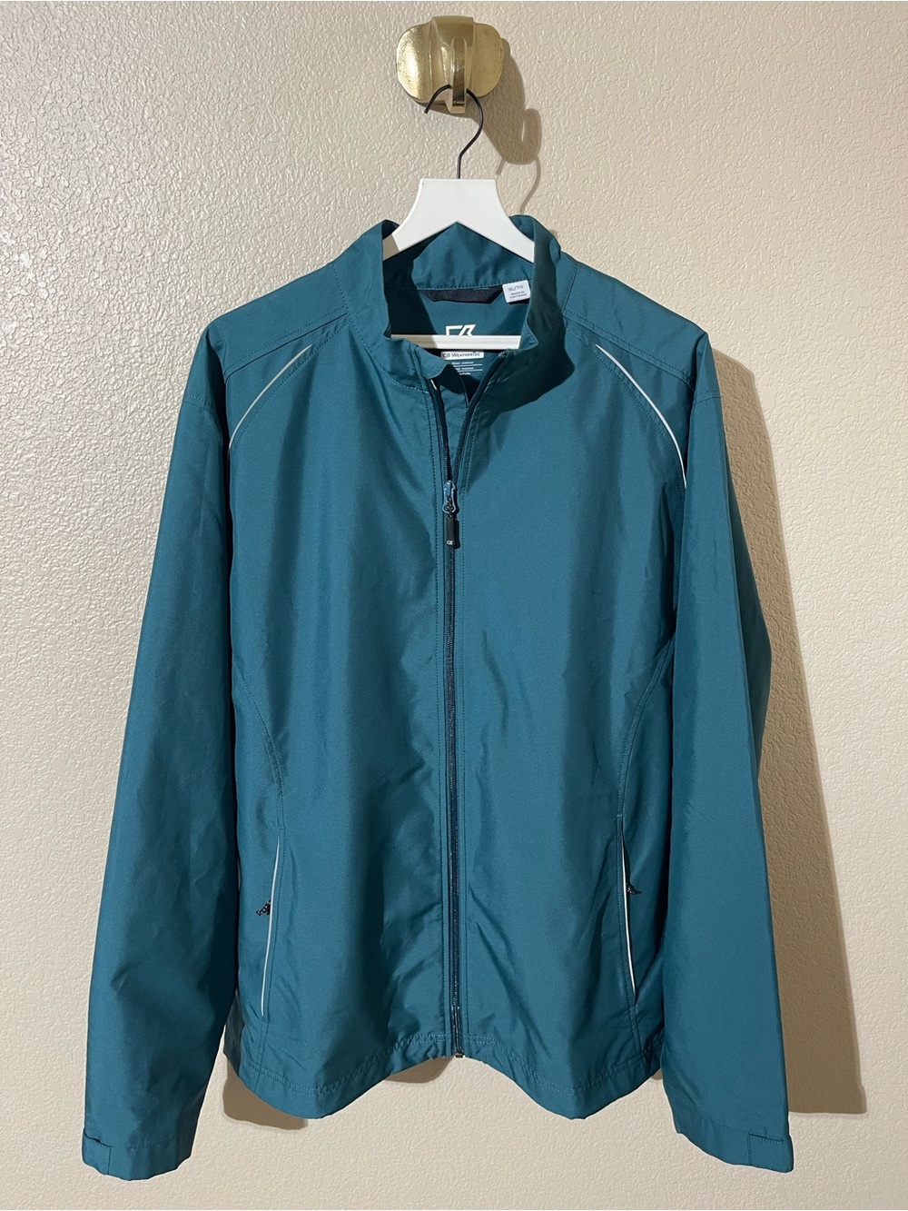 Cutter & Buck Teal Full-Zip Windbreaker - Picture 1 of 6
